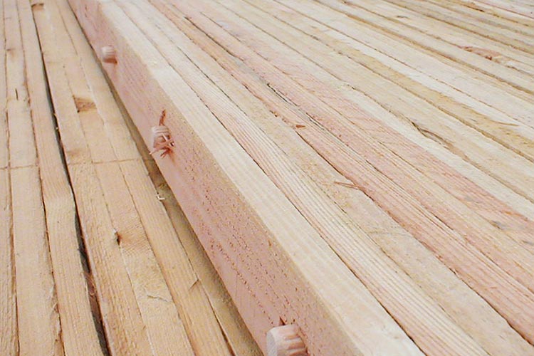 Bauweise, Massivholzbau - Brettstapelbau: Dübel